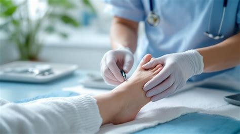 Lekár vyšetrujúc vyrážku na nohe