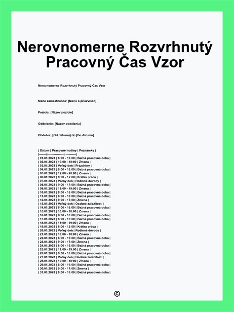 Rozvrhnutie pracovného času