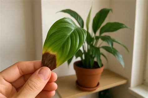 Ilustrácia lopatkovca s hnednúcimi špičkami listov