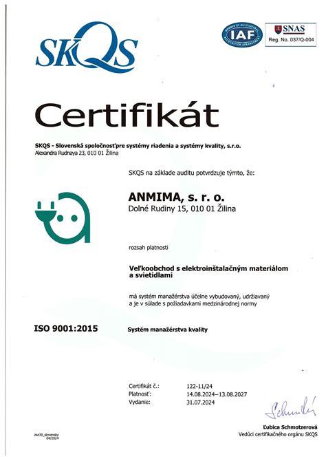 Certifikát elektrikára