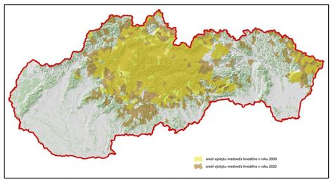 Mapa s vyznačenými oblasťami výskytu púpavy