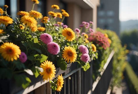 Kopretiny balkónové v závesných kvetináčoch na balkóne
