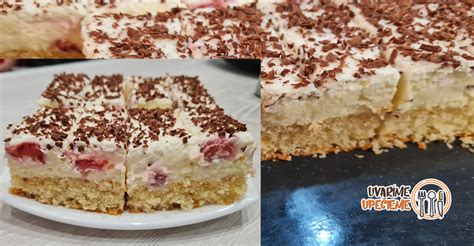 Blondies s jahodami a krémom