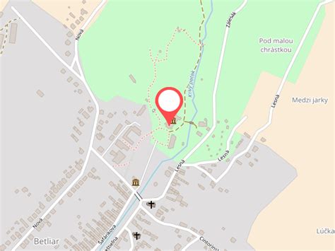 Mapa areálu kaštieľa Betliar s vyznačenými miestami podujatí