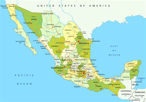 Mapa Mexika so zvýrazneným štátom Michoacán