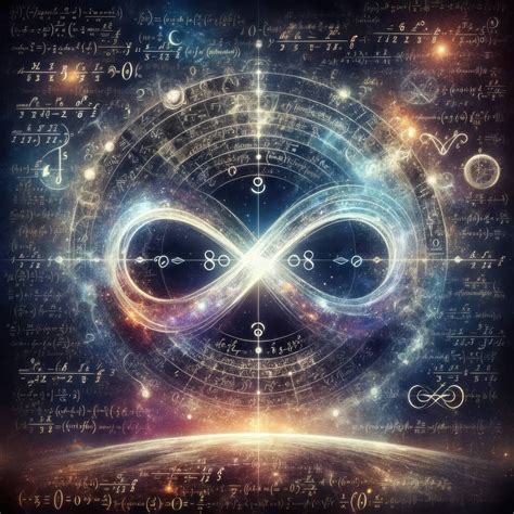 Symbol nekonečno. Ilustrácia prepája matematické vyjadrenie symbolu s nekonečným tokom vesmíru.