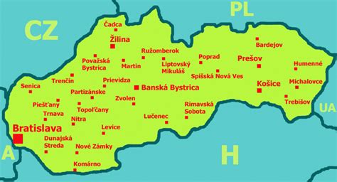 Mapa Slovenska s vyznačenými mestami kvetinárstiev ponúkajúcich donáškovú službu
