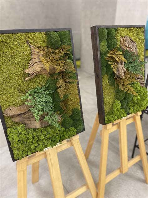 Zelená stena zo stabilizovaného machu a kvetov