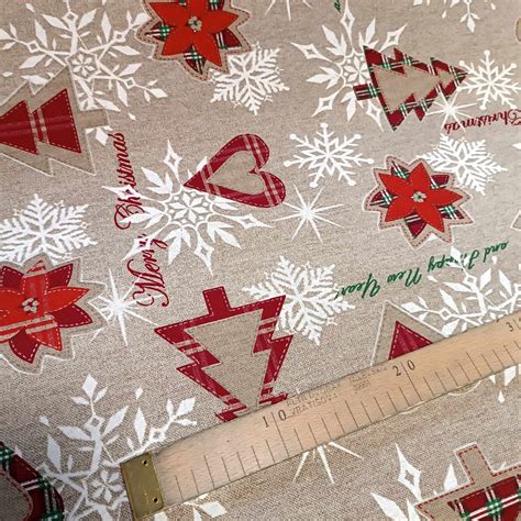 Ukážka vzoru vianočnej látky loneta