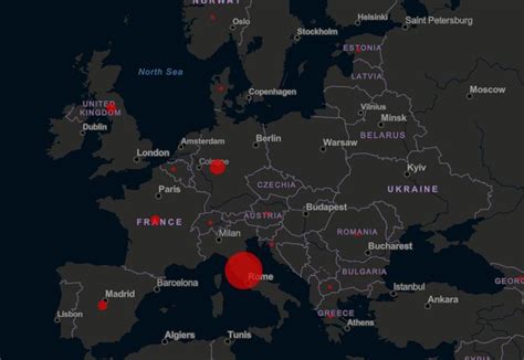 Mapa rozšírenia rodu Leucanthemum v Európe