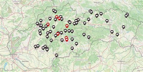 Mapa výskytu zvončeka jeseníckeho