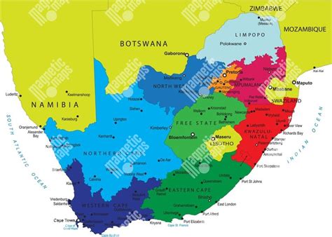 Mapa vinárskych oblastí Južnej Afriky