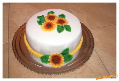 Torta s maľovanými slnečnicami