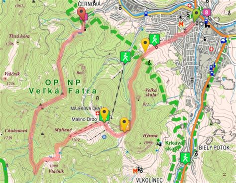 Mapa Ružomberka a okolia