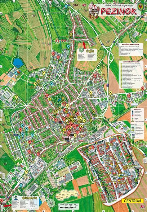 Mapa Pezinka s označením Holubyho lúk