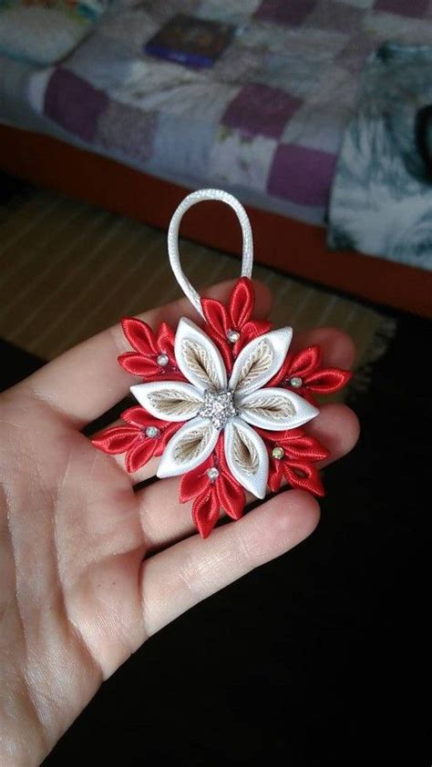 Vianočné ozdoby Kanzashi