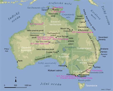 Mapa Austrálie s vyznačenými poľnohospodárskymi oblasťami