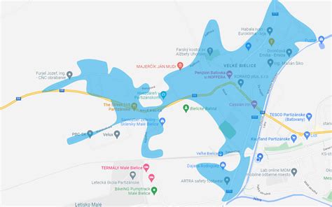 Mapa pokrytia doručenia kvetov v Prahe