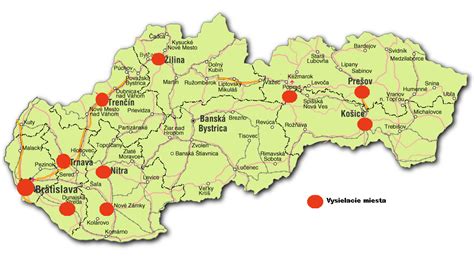 Mapa Slovenska s vyznačenými oblasťami vhodnými na pestovanie ovocia a zeleniny