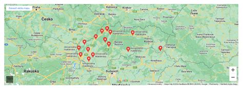 Mapa pobočiek pohrebnej služby