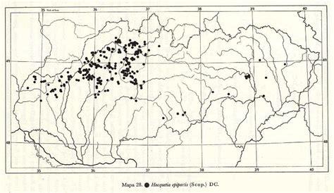 Mapa rozšírenia kuklorodky jeleniej v Európe