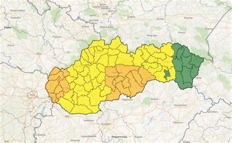 Mapa s vyznačenými regiónmi dozrievania egrešov