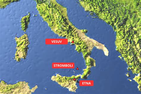 Mapa sopky Etna s vyznačenými krátermi