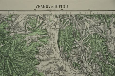 Mapa Vranova nad Topľou s vyznačenou ulicou Pribinova