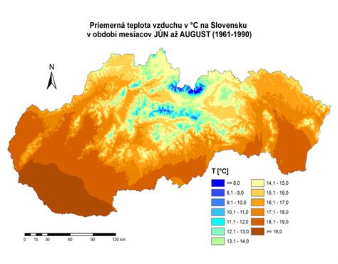 Mapa teplotných zón na Slovensku pre pestovanie ibišteka