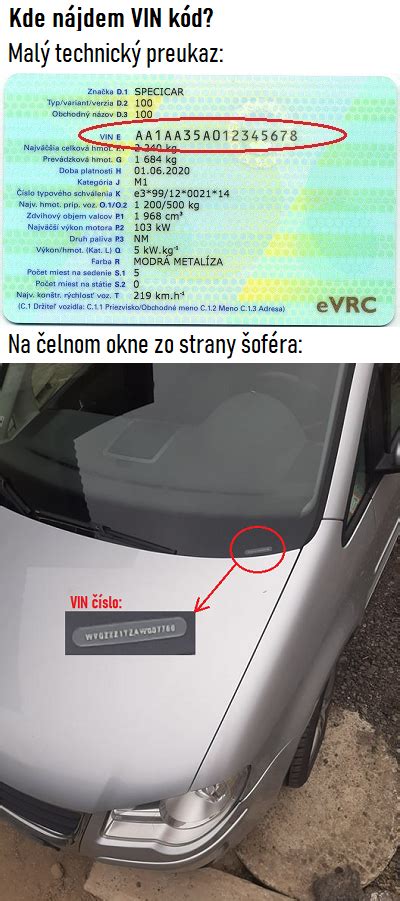 Štítok s VIN kódom automobilu