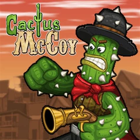Cactus McCoy ako kaktusový kovboj s pištoľou