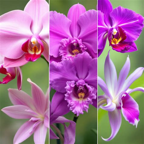Rôzne druhy orchideí: Phalaenopsis, Cattleya, Dendrobium, Oncidium, Vanda, Cambria