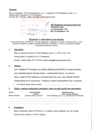 Zoznam požadovaných dokumentov pre stavebné povolenie
