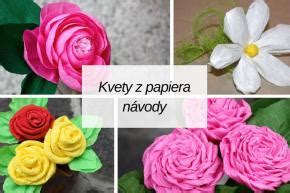 umelé kvety z dekoračného papiera v kvetináčoch