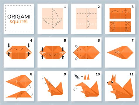 Schéma skladania origami modulu pre okvetný lístok