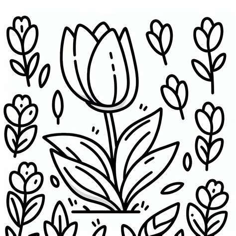 Obrázok tulipánu na vymaľovanie