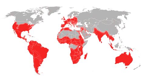 Mapa rozšírenia rodu Monstera v tropickej Amerike