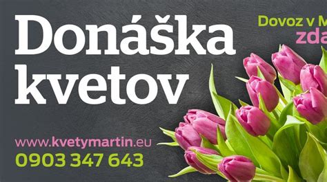 Donáška kvetov Martin mapa