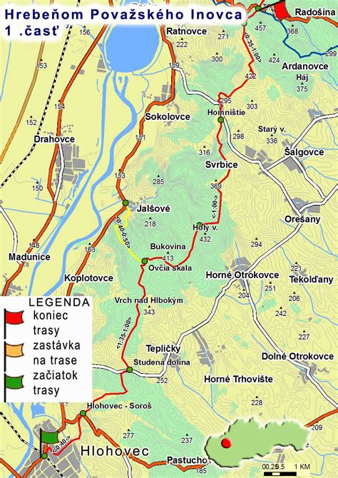 Mapa Považského Inovca