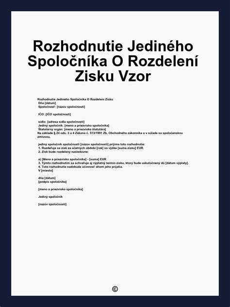 Ilustrácia rozdelenia zisku spoločnosti