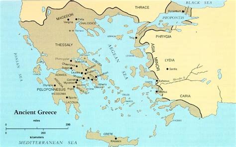mapa starovekého Grécka