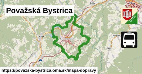 Mapa doručovacích oblastí kvetinárstva Považská Bystrica