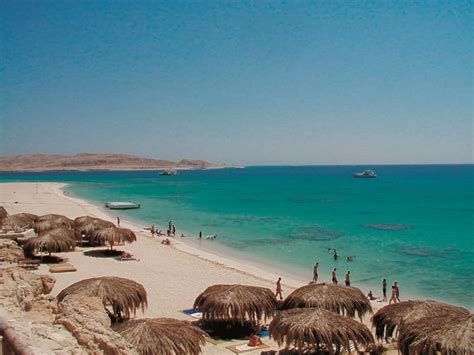 Pláž v letovisku Hurghada