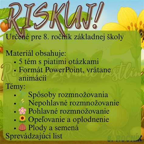 Schéma rozdelenia rozmnožovania rastlín na pohlavné a nepohlavné