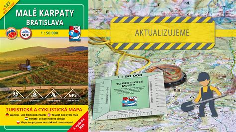 Mapa Malých Karpát s vyznačenými cyklotrasami