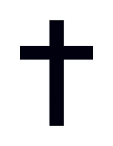 Detail Lutherovej ruže: čierny kríž v červenom srdci