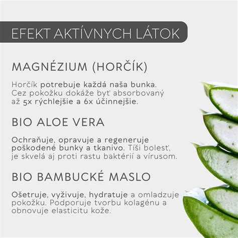 Infografika s výpisom vitamínov, minerálov a ďalších látok obsiahnutých v Aloe vera