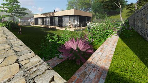 Vizualizácia moderného záhradného dizajnu od Exotic Garden