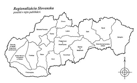 Mapa historických ovocinárskych regiónov Slovenska
