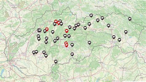 Mapa levanduľových polí na Slovensku